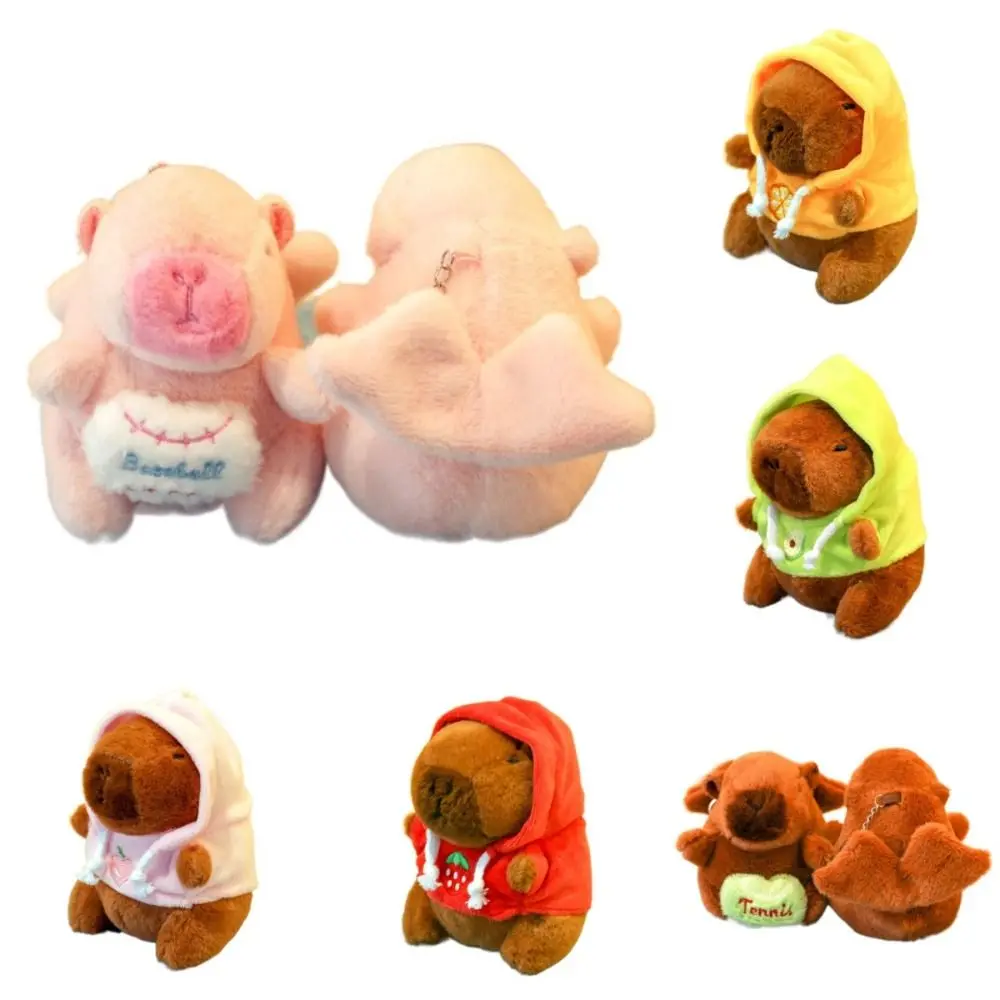 Cute Small Size Capibara Plush Toy with Wings Hoodie Simulation Capybara Doll Anime Fluffty Toy Birthday Party