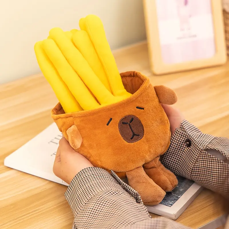 Capybara French fries Plush Toy Stuffed Capibara Plushie Cartoon Fast Food Plush Doll Restaurant Decor Gift