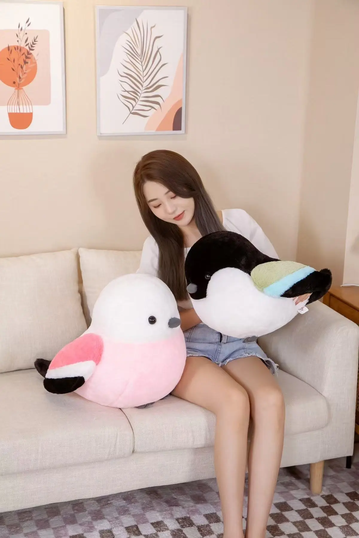 40/50cm simulation chubby bird plush toy figurine cartoon anime cute cushion pillow home decoration children's birthday gift dol
