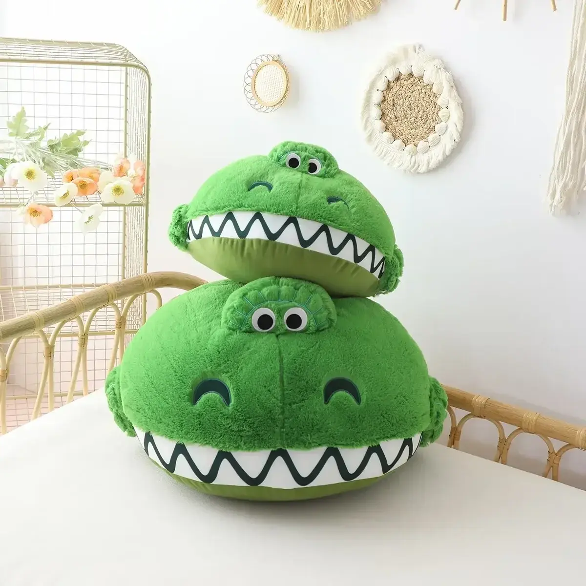 Disney Rex the Green Dinosaur Cartoon Anime Plush Pillow Soft Stuffed Cushion Lumbar Support Soft Decor Xmas Gift