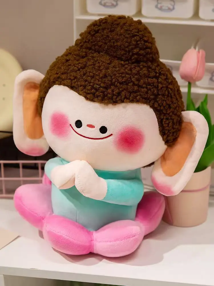 Lotus Buddha Doll Plush Toy Cartoon Anime Cute Handmade Pillow Cushion 3 Sizes 30cm/40cm/50cm Children's Gift for Thanksgiving