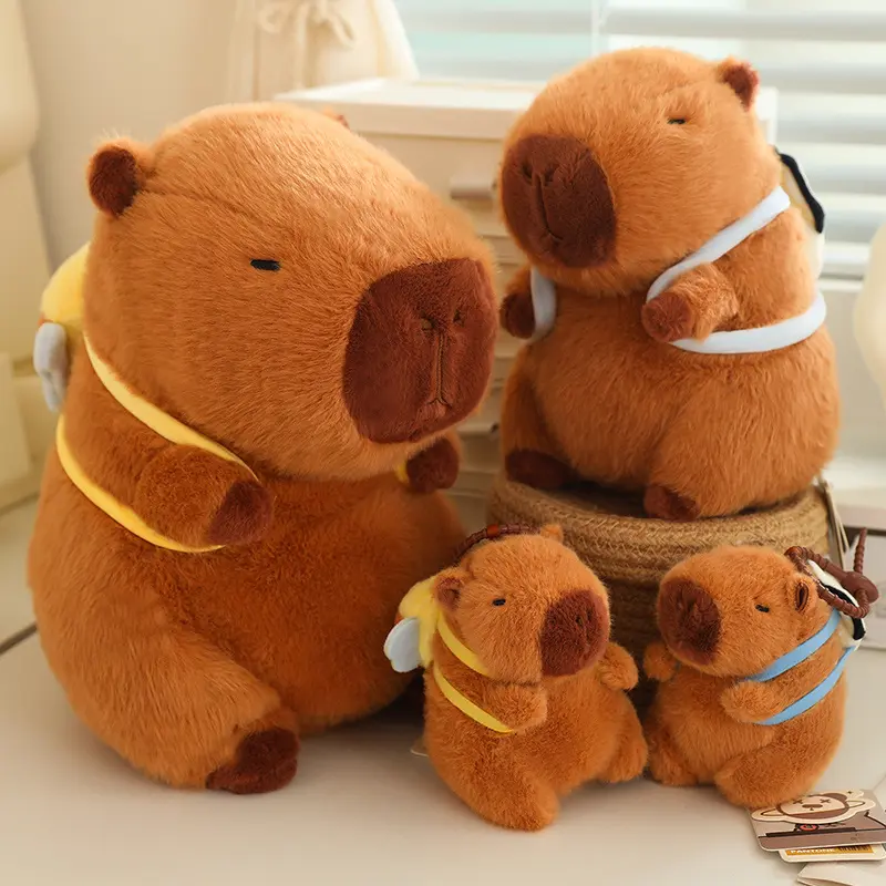 New Fluffy Capybara Plush Doll Kawaii Capybara With Bee Stuffed Toy Animals Juguetes Birthday Gift Home Decor