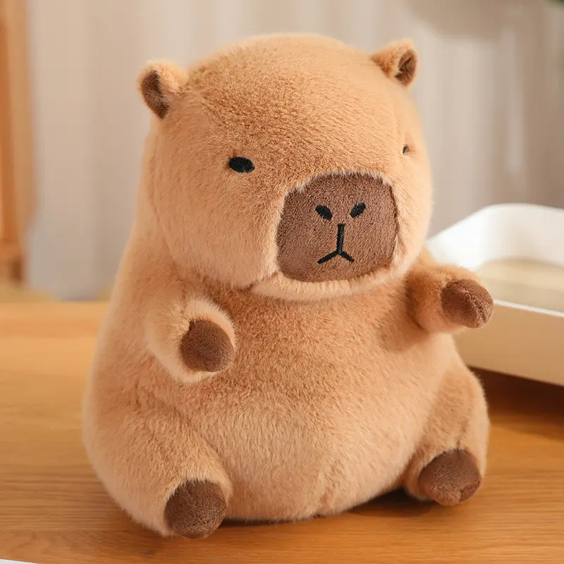 Cute Capybara Plush Doll Cosplay Cartoon Animals Stuffed Flower Ring Bread Capibara Plush Toy for Kids Birthday Xmas Pillow Gift