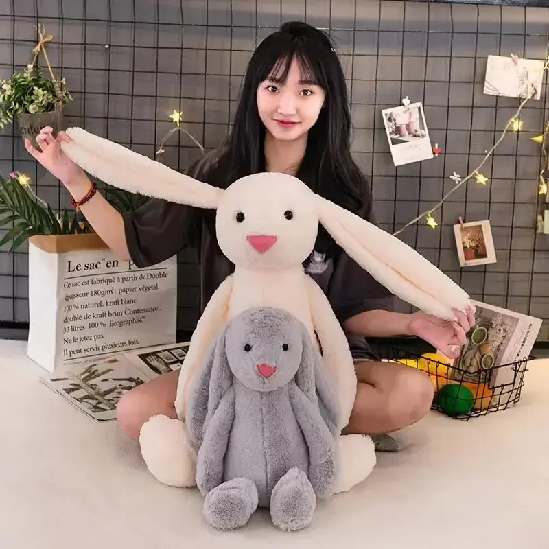 1/2/4PCS Easter Bunny Doll Children's Sleepy Soothing Doll Rabbit Plush Dolls Shy Pink Rabbit Kids Gift Bedroom Plush Ornament