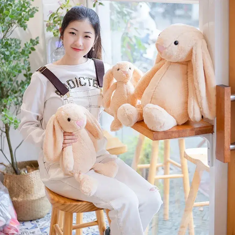 1/2/4PCS Easter Bunny Doll Children's Sleepy Soothing Doll Rabbit Plush Dolls Shy Pink Rabbit Kids Gift Bedroom Plush Ornament