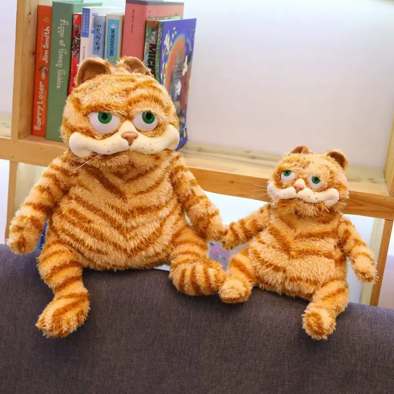 Fat Orange Plush Cat Stuffed Animals Toy, Lifelike Yellow Tabby Cat Kitty Toy for Boys and Girls Children Xmas Birthday