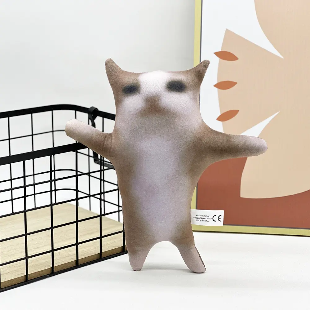 Cute El Gato Cat Plush Toys Wowwow Cat Dolls Plushies Simulation Happy Cat Plush Toys Birthday Holiday Gift Kids Room Decoration