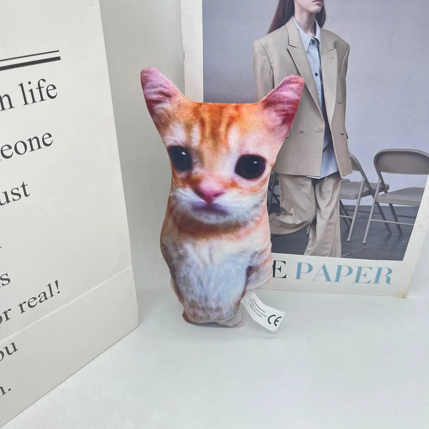 Cute El Gato Cat Plush Toys Wowwow Cat Dolls Plushies Simulation Happy Cat Plush Toys Birthday Holiday Gift Kids Room Decoration