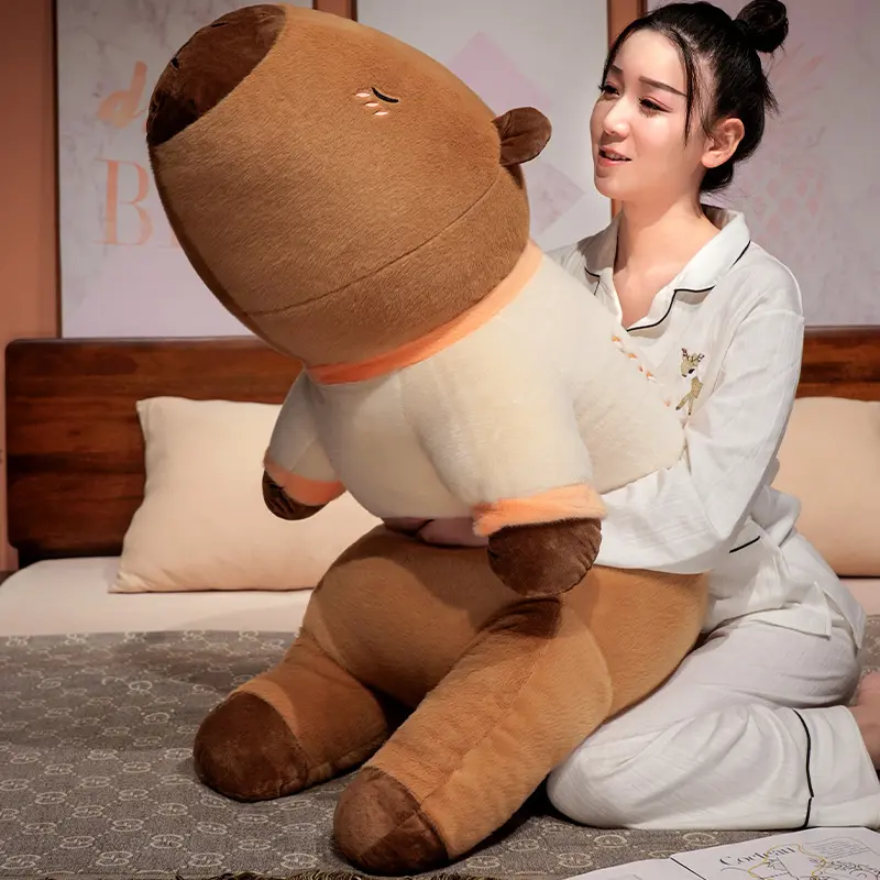 75-100cm Kawaii Big Capybara Plush Toy Pillow Capibala Animal Soft Stuffed Toy Cute Cushion Doll Kids'S Toy Girl Holiday Gifts