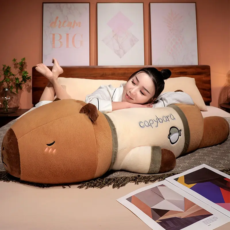 75-100cm Kawaii Big Capybara Plush Toy Pillow Capibala Animal Soft Stuffed Toy Cute Cushion Doll Kids'S Toy Girl Holiday Gifts