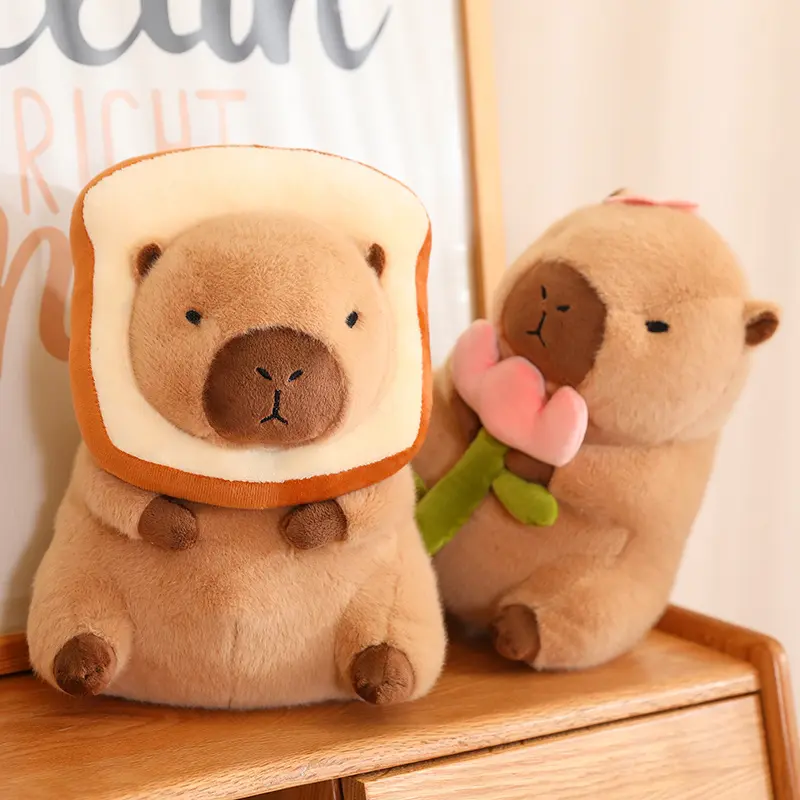 30cm/40cm Fluffy Capybara Plush Doll Kawaii Capybara Stuffed Toy Simulation Stuffed Animals Girls Birthday Gift Home Decor