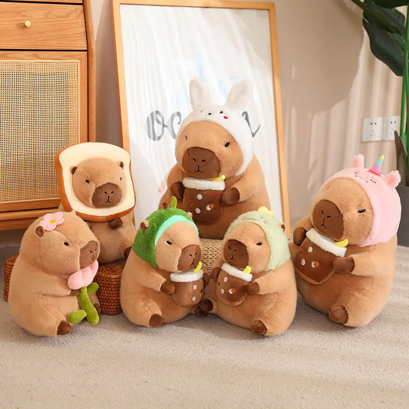 30cm/40cm Fluffy Capybara Plush Doll Kawaii Capybara Stuffed Toy Simulation Stuffed Animals Girls Birthday Gift Home Decor