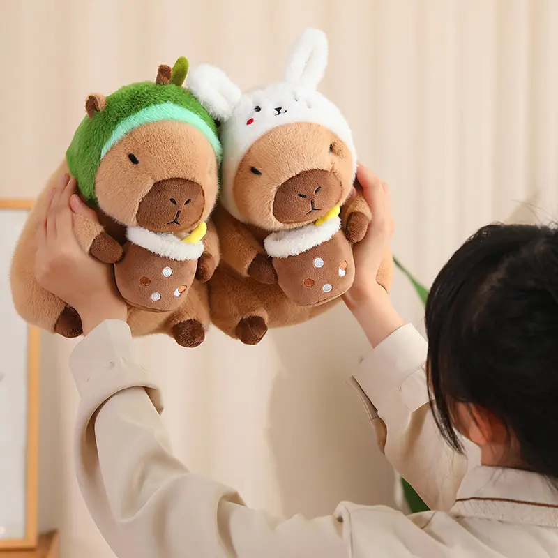 30cm/40cm Fluffy Capybara Plush Doll Kawaii Capybara Stuffed Toy Simulation Stuffed Animals Girls Birthday Gift Home Decor