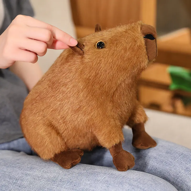 Lifelike Capybara Plush Doll Stuffed Animals Kawaii Plushie Capybara Birthday Gift for Girl Friend Cute Decoration for Romms