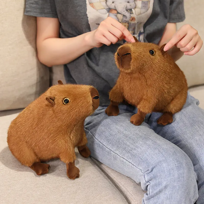 Lifelike Capybara Plush Doll Stuffed Animals Kawaii Plushie Capybara Birthday Gift for Girl Friend Cute Decoration for Romms