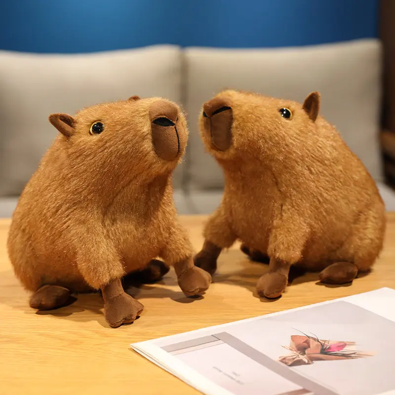 Lifelike Capybara Plush Doll Stuffed Animals Kawaii Plushie Capybara Birthday Gift for Girl Friend Cute Decoration for Romms