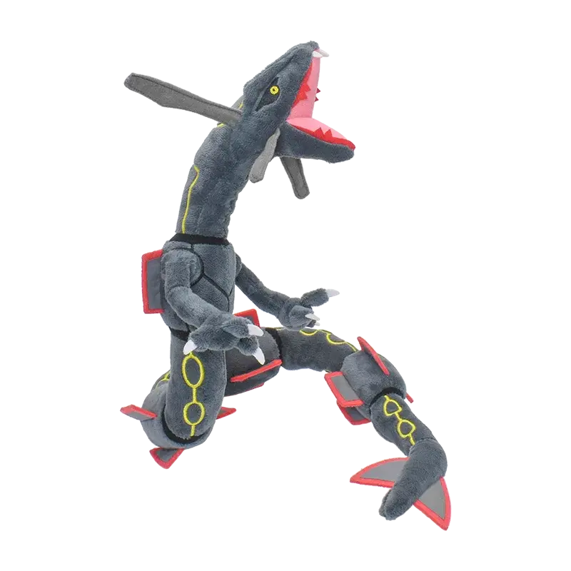 Shiny Rayquaza Plush Toys Stuffed Animal Game for Collectible Gift,Soft Plushies,Cute Cartoon Character Black 12 Inch