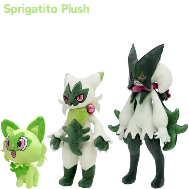 Pokemon Sprigatito Meowscarada Floragato Soft Plush Toys Cute Anime Quaxly Fuecoco Crocalor Stuffed Animale Peluche Dolls Gifts