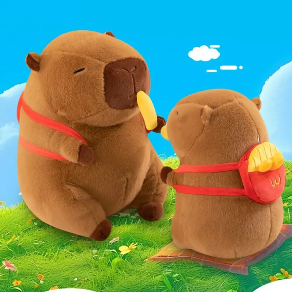 Simulation French Fries Capybara Plush Toy Cloth Doll With Stretchable Capibara Anime Fluffty Toy 30cm Soft Capybara Plush Doll