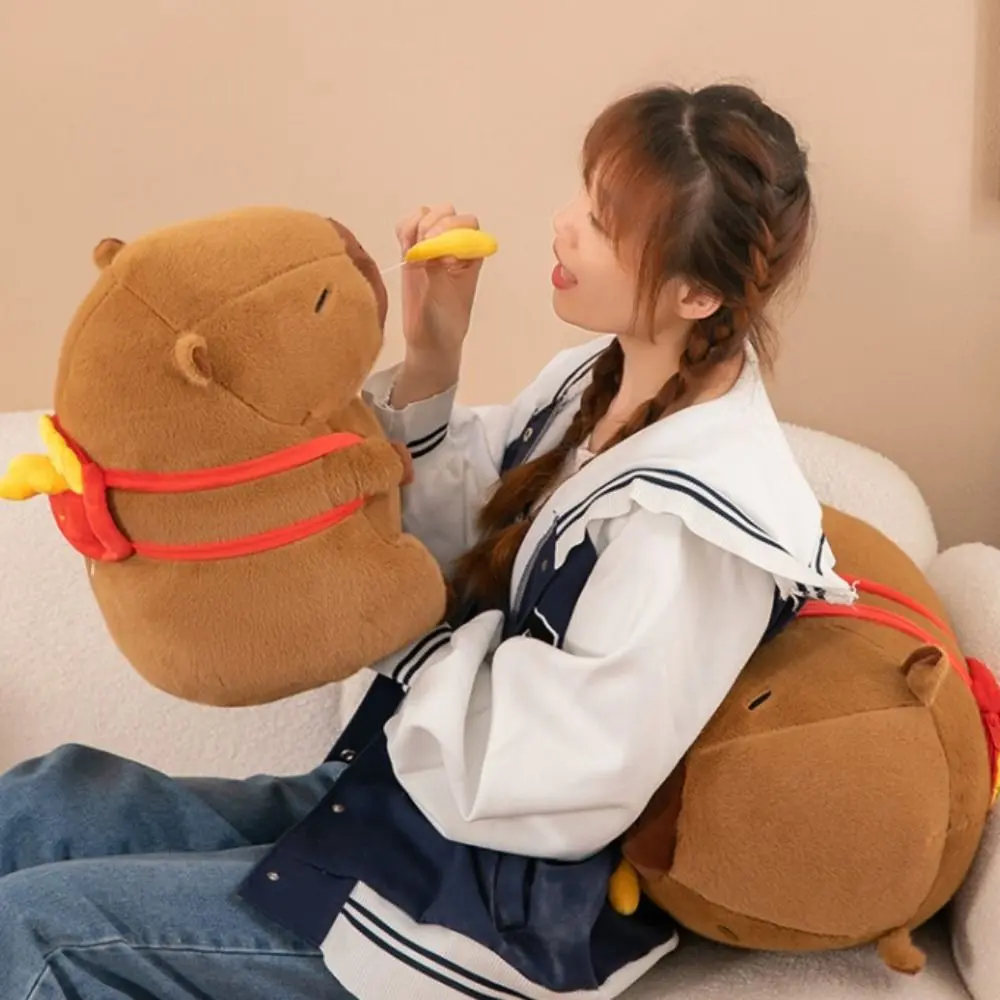 Simulation French Fries Capybara Plush Toy Cloth Doll With Stretchable Capibara Anime Fluffty Toy 30cm Soft Capybara Plush Doll