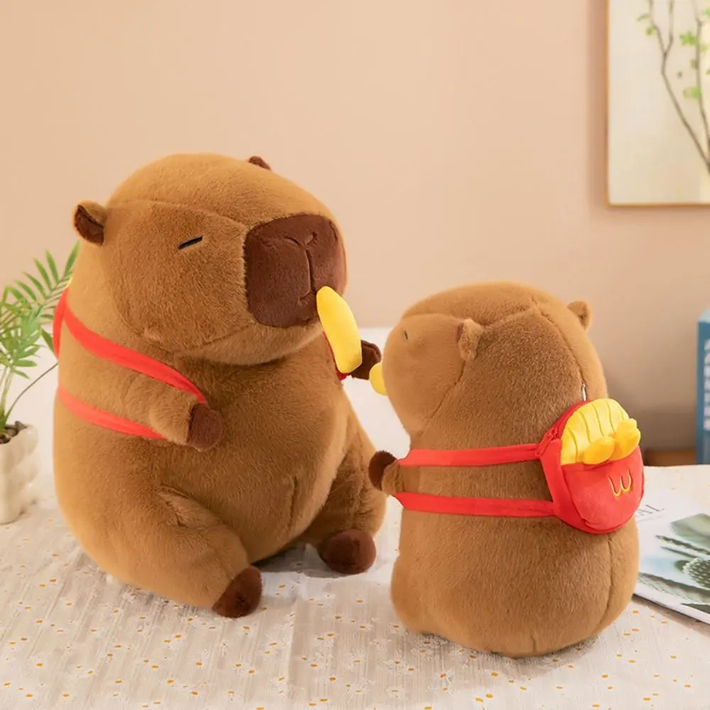 Simulation French Fries Capybara Plush Toy Cloth Doll With Stretchable Capibara Anime Fluffty Toy 30cm Soft Capybara Plush Doll