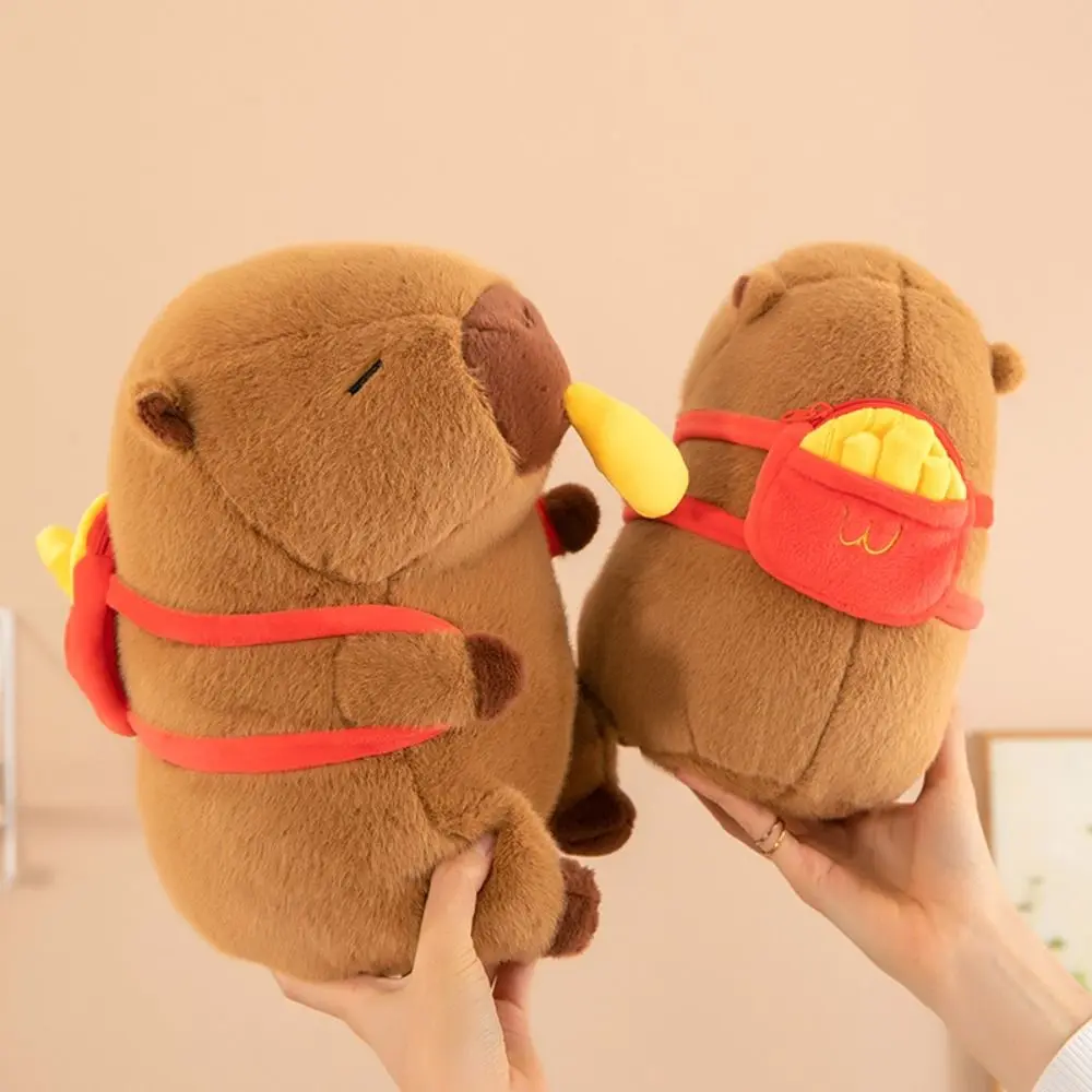 Simulation French Fries Capybara Plush Toy Cloth Doll With Stretchable Capibara Anime Fluffty Toy 30cm Soft Capybara Plush Doll