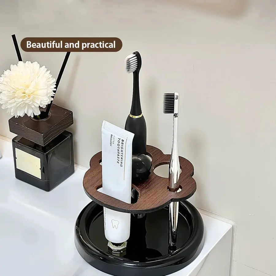 Cat Paw Shape  Toothbrush Holder Cute No Punching Toothbrush Holder Base Makeup Brush Storage Bathroom Accessories Tool