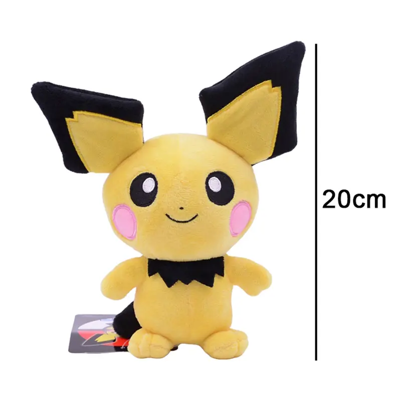 20cm Kawaii Pichu Pikachu Plush Doll Pokemon Peluche Stuffed Toy Elf Ornaments Gift For Kids