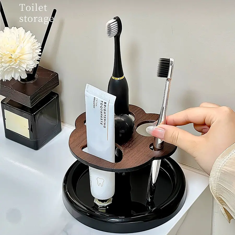 Cat Paw Shape  Toothbrush Holder Cute No Punching Toothbrush Holder Base Makeup Brush Storage Bathroom Accessories Tool