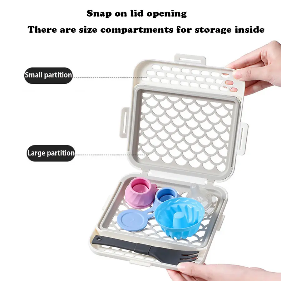 Food-grade Silicone Silicone Mesh Box Drain Mesh Spoon Drain Bag Dishwasher Cutlery Basket Small Items Mesh Design