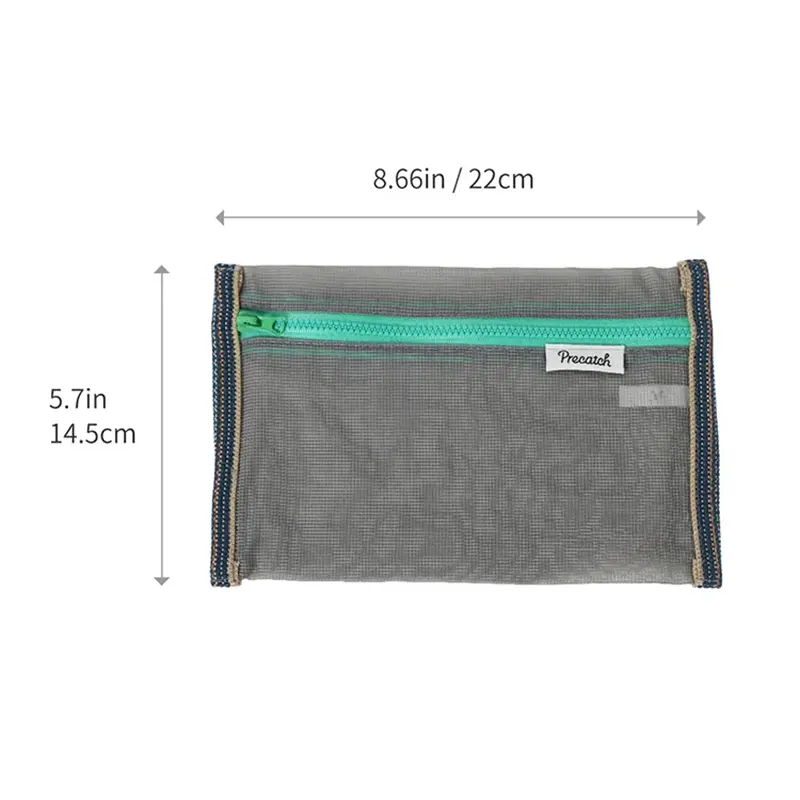 Translucent mesh nylon storage bag ID bag travel ticket data line pen storage portable thin foldable Cosmetic bag Pencil Case