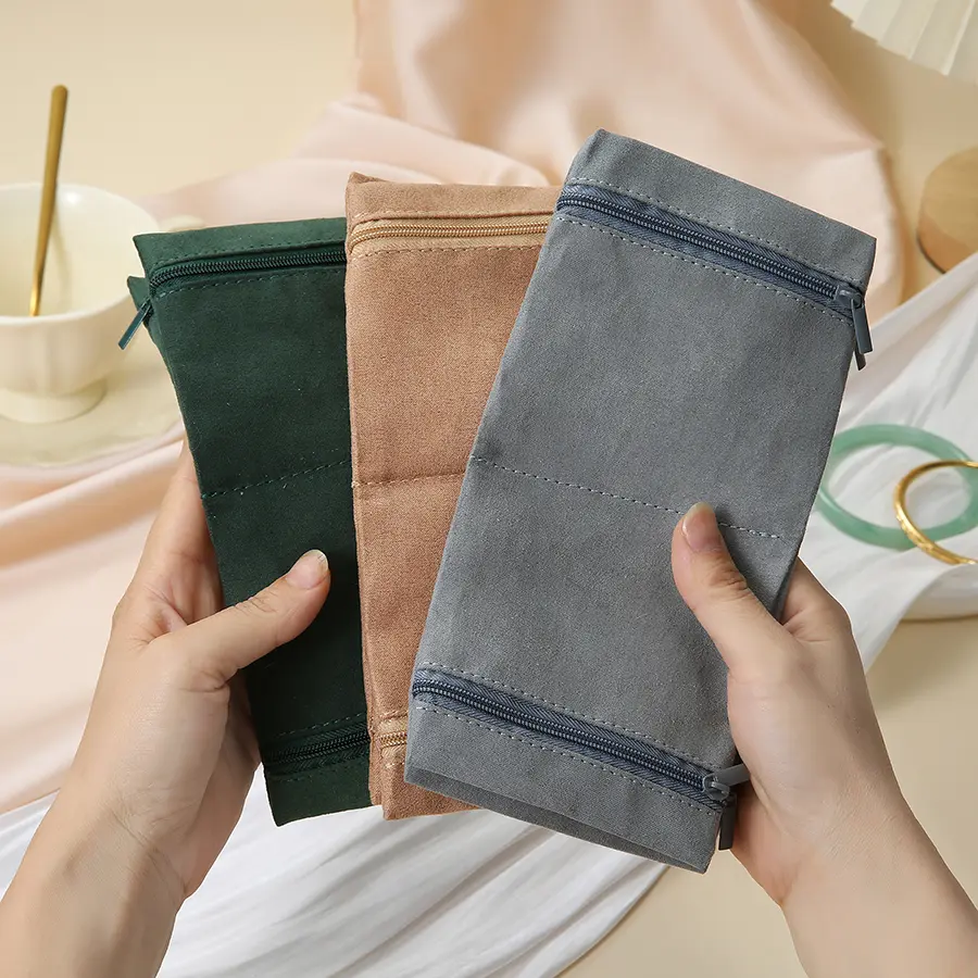 Foldable Jewelry Organizer Multiple Compartments High Capacity Travel Jewelry Storage Bag Zipper Delicate Clutch Bag Travel