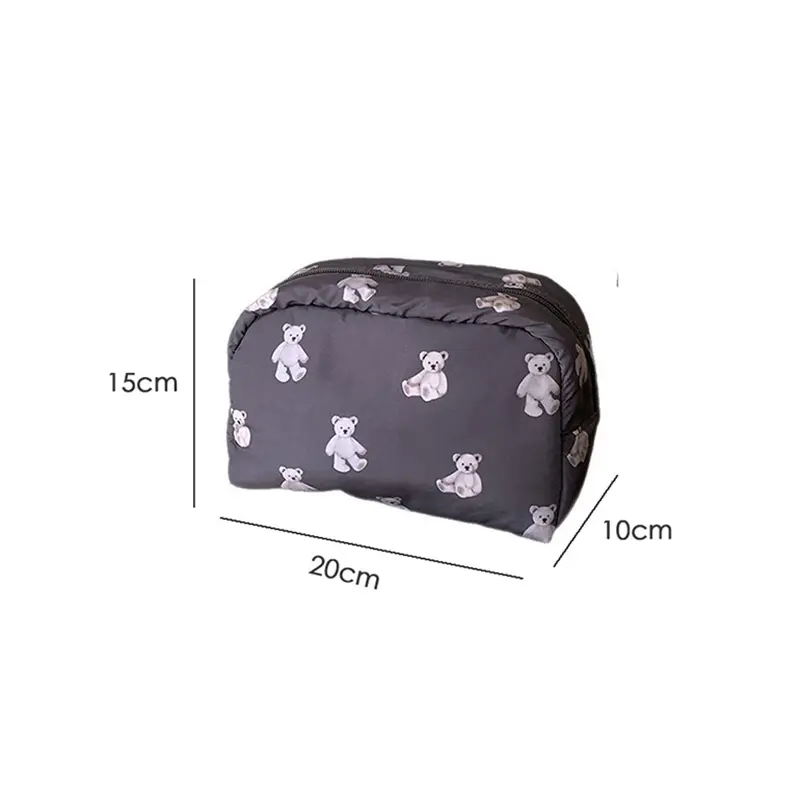 Cute Large-Capacity Storage Bag - Cartoon Makeup Organizer with Zipper, Portable Travel Pouch for Cosmetics & Miscellaneous