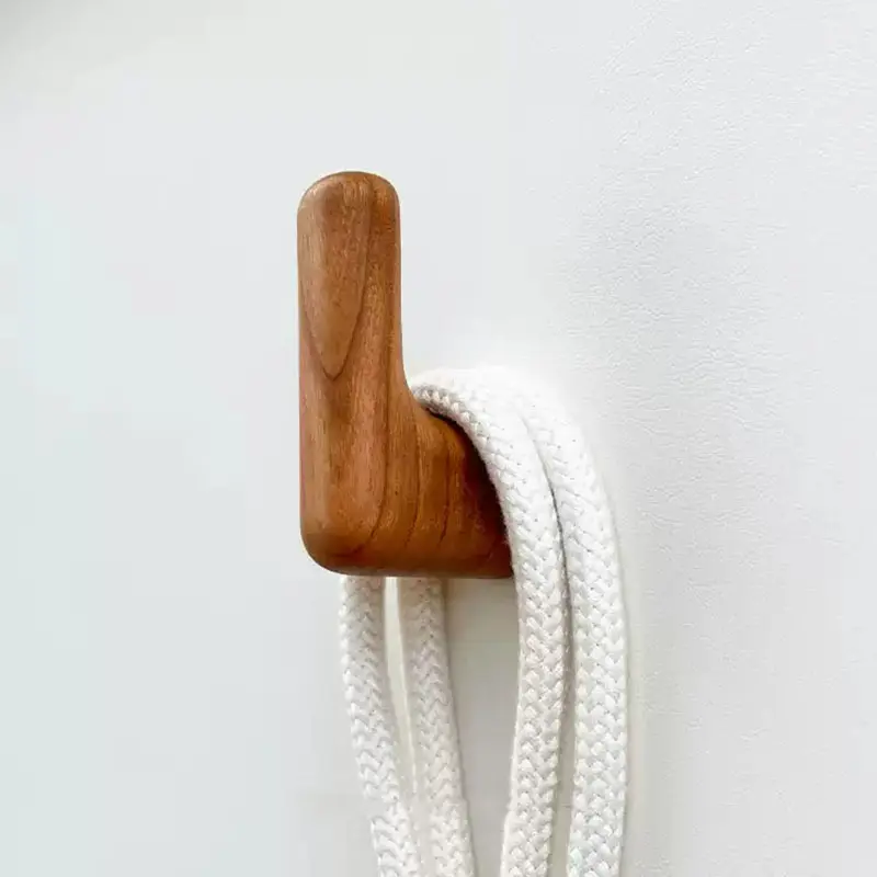 Wooden Hook Key Decorative Holder Door Hanger Wall Coat Rack Multi-Purpose Kitchen Bathroom Accessories Storage Gadgets Organize