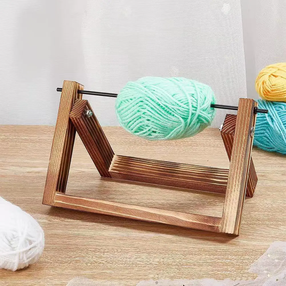 1pcs Wooden Desktop Yarn Holder for Hand Knitting Craft Thread Organizer Stand Home Embroidery Thread Storage Rack