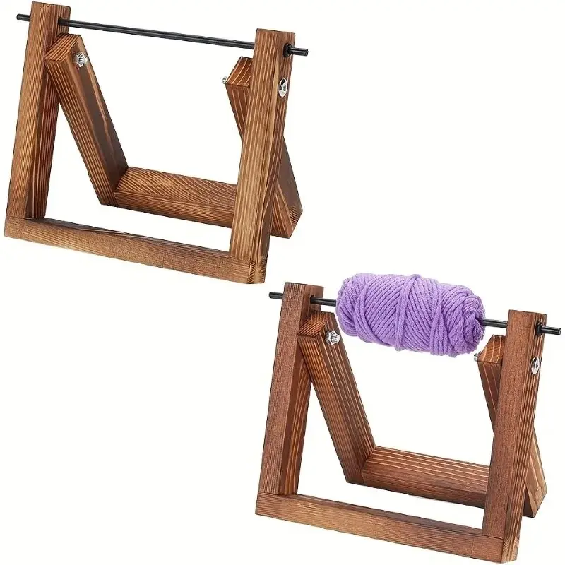 1pcs Wooden Desktop Yarn Holder for Hand Knitting Craft Thread Organizer Stand Home Embroidery Thread Storage Rack