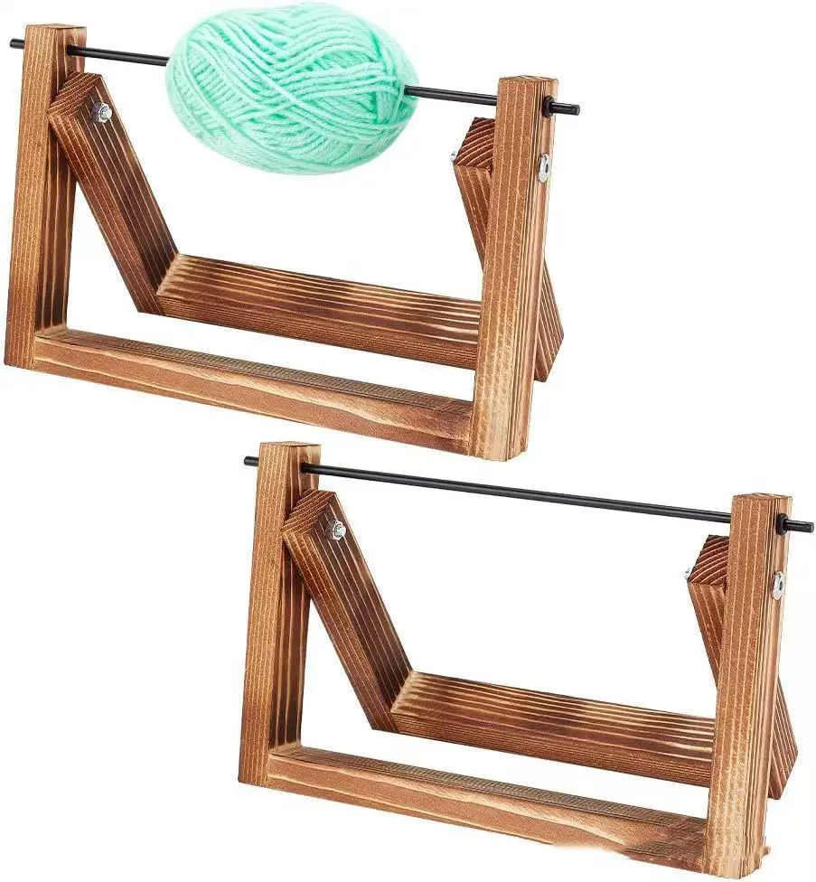 1pcs Wooden Desktop Yarn Holder for Hand Knitting Craft Thread Organizer Stand Home Embroidery Thread Storage Rack