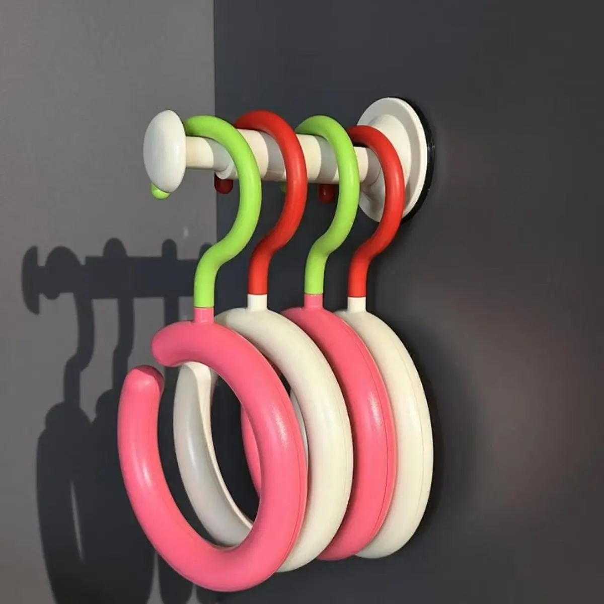 Dopamine Hook Clothes Hanger 2/5pcs - Rotating Scarf Hat Bag Organizer, Non Perforated Silk Display Stand