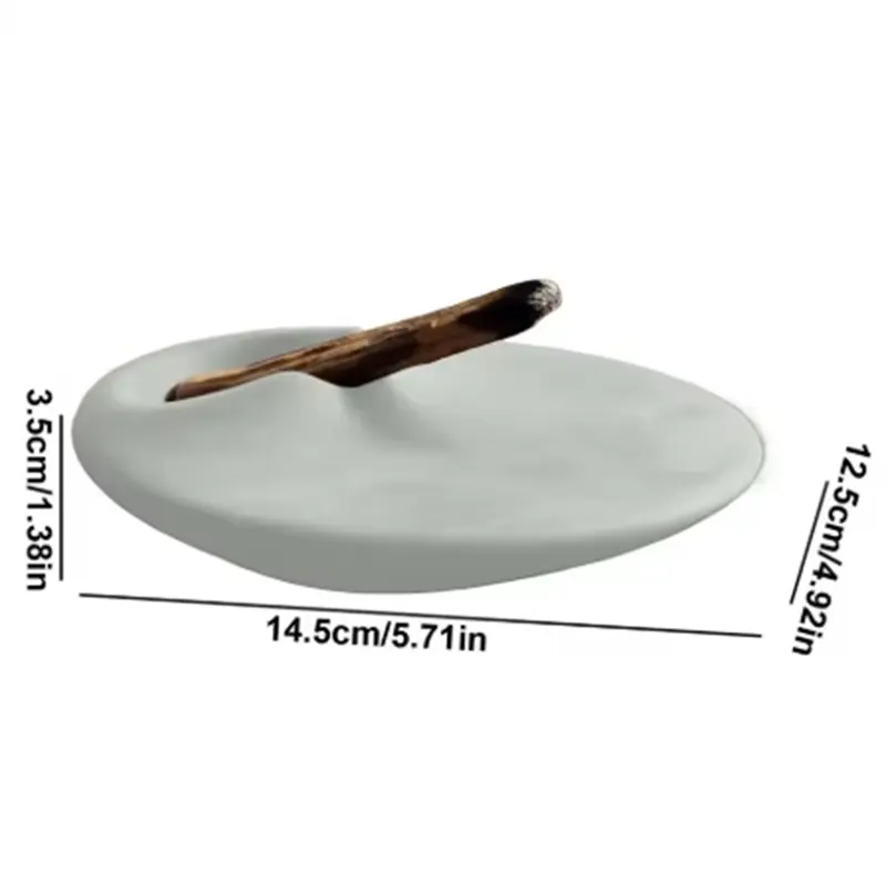 Santo Holder Smudge Bowl Ceramic for Yoga Room Decorative Smudge Ash Catcher for Burning Wooden Cone-Shaped Fragrances