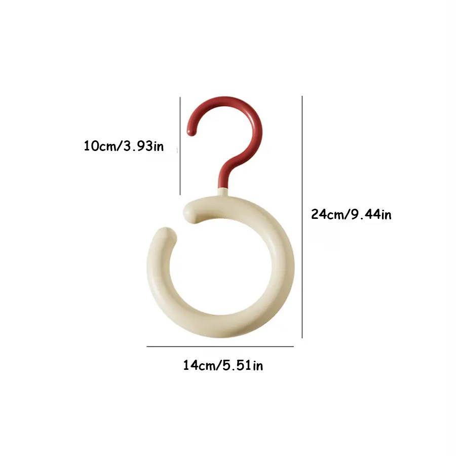 Dopamine Hook Clothes Hanger 2/5pcs - Rotating Scarf Hat Bag Organizer, Non Perforated Silk Display Stand