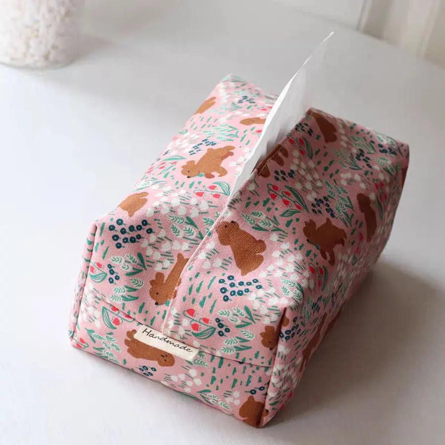 Tissue Paper Storage Box Retro Home Bedroom Multi-purpose Tassel Oriental Style Tissue Box for Living Room Car Bathroom