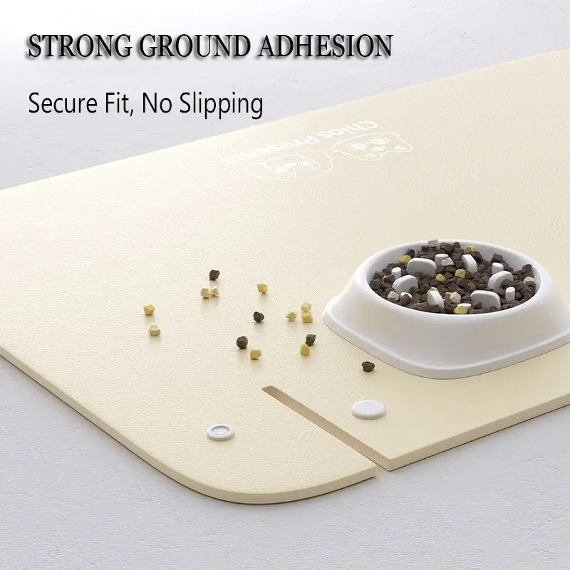 Pet Supplies PU Leather Pet Anti Spill Placemat Waterproof Creative Cat Bowl Mat Oil Resistant Thicken Pet Feeding Mat Puppy
