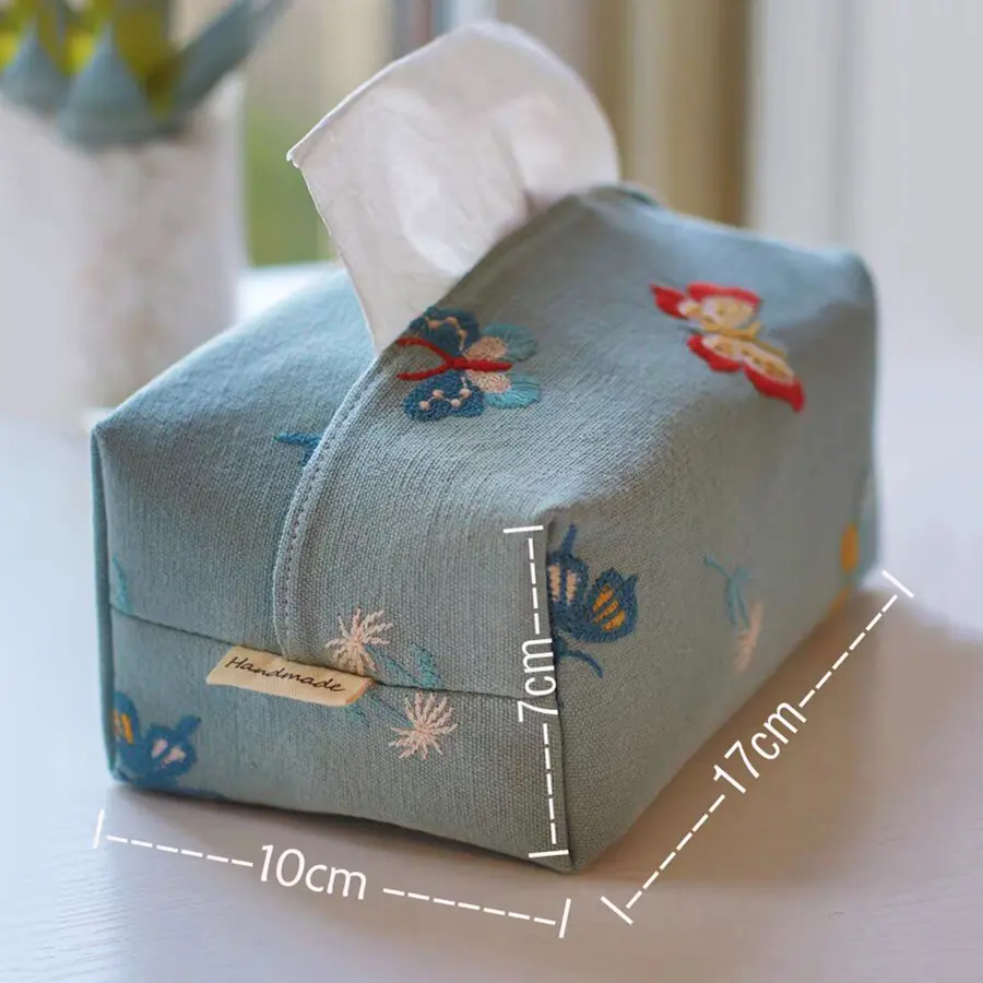Tissue Paper Storage Box Retro Home Bedroom Multi-purpose Tassel Oriental Style Tissue Box for Living Room Car Bathroom
