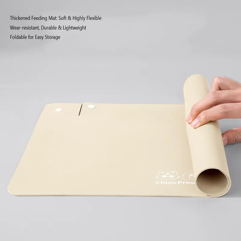Pet Supplies PU Leather Pet Anti Spill Placemat Waterproof Creative Cat Bowl Mat Oil Resistant Thicken Pet Feeding Mat Puppy