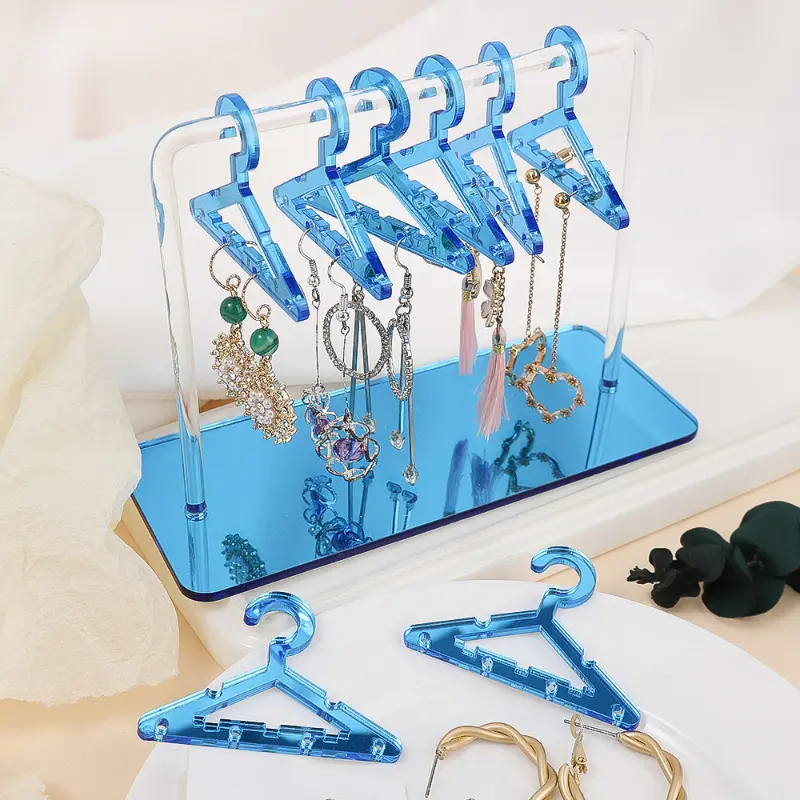 8 Pcs Hangers Shaped Jewelry Holder Personalized Earrings Display Racks Hanging Clothes Stand Storage Jewelry Organizer Holders