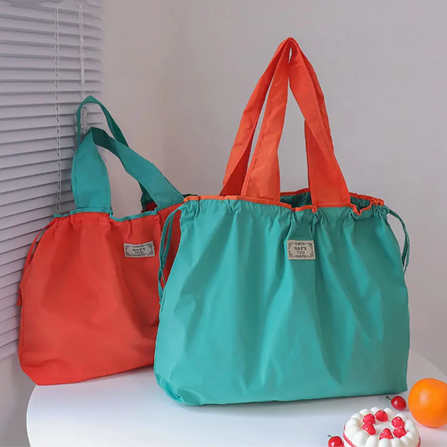 1PC Environmentally Friendly Shopping Bag, Foldable One Shoulder Carrying Bag, Portable Supermarket Grocery Bag