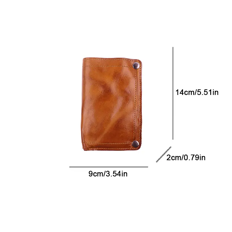 Genuine Leather Wallet Men - Vintage Wrinkled Bifold Purse with Zipper Coin Pocket, Credit Card Holder Money Bag