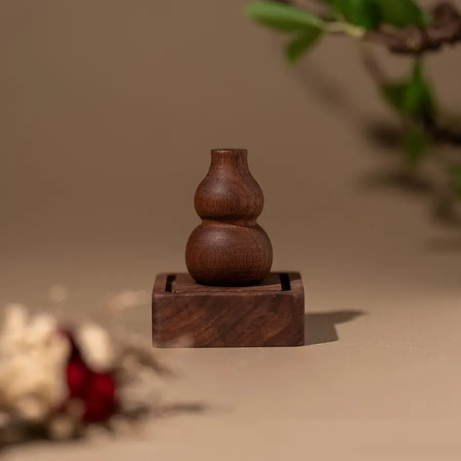 Wooden Gourd Reed Diffuser - Car & Home Aromatherapy Decor with Dried Flowers, Natural Air Freshener Ornament