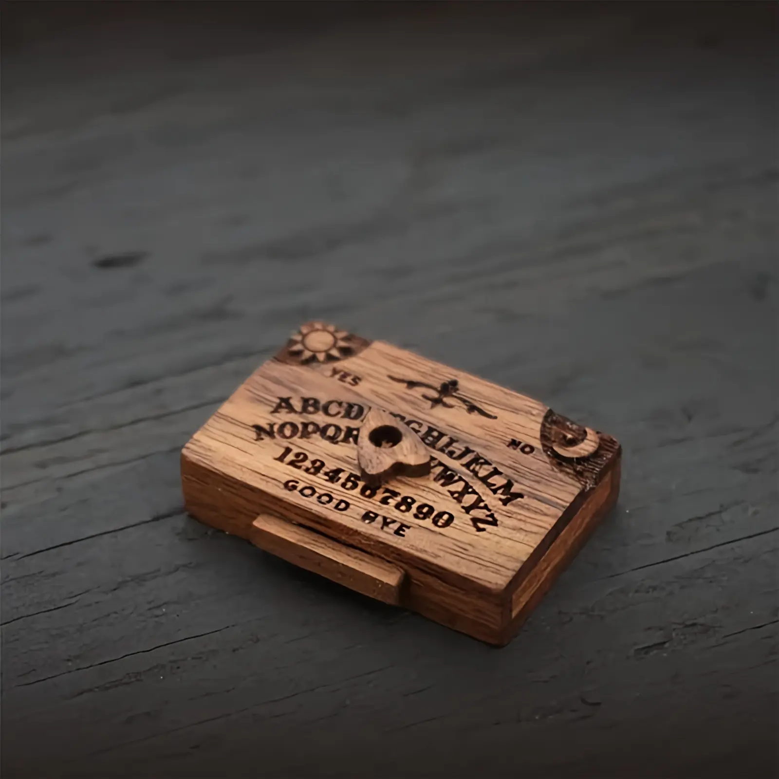 Mini Ouija Board With Drawer Wooden Miniature Spirit Board Miniatures With Planchettes Emotional Love Drawer Home Decoration
