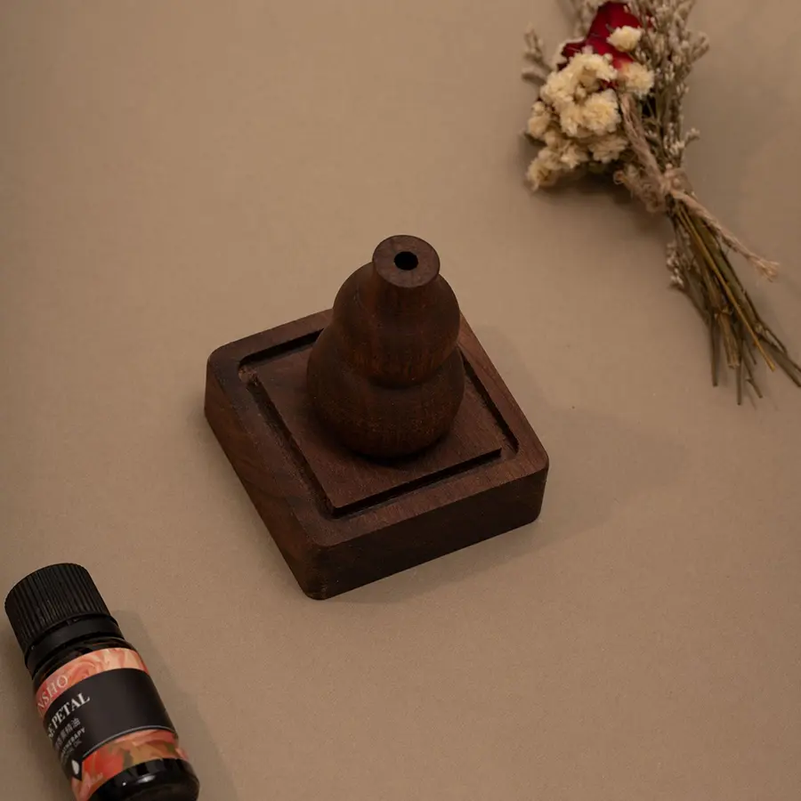 Wooden Gourd Reed Diffuser - Car & Home Aromatherapy Decor with Dried Flowers, Natural Air Freshener Ornament